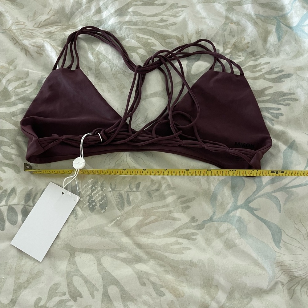 Mikoh Strappy Bikini Top in Rich Plum